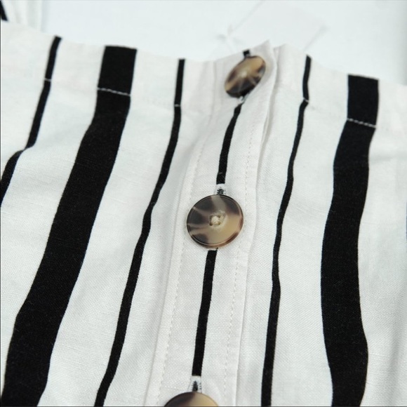 LOFT linen blend stripe jumpsuit - Picture 7 of 13